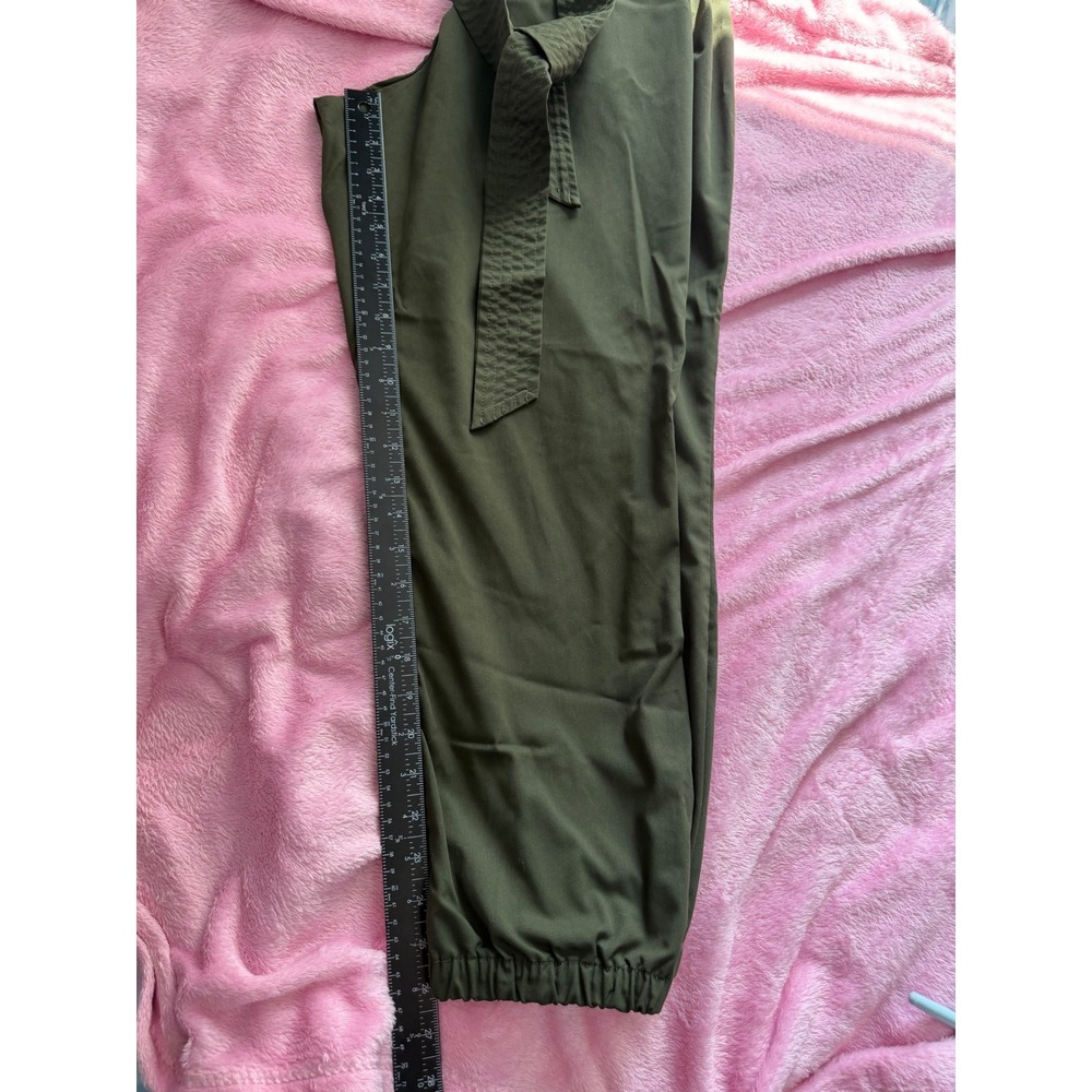 The Limited Women Olive Green Tie Waist Jogger Pants Size 14 Tapered Utility Leg - Picture 7 of 8